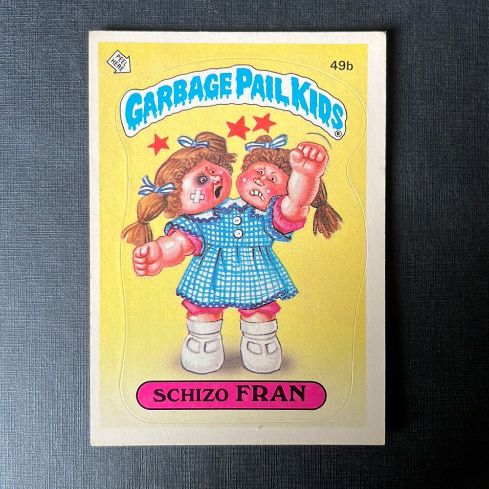 Garbage Pail Kids Card- VERY RARE, limited print Schizo Fran